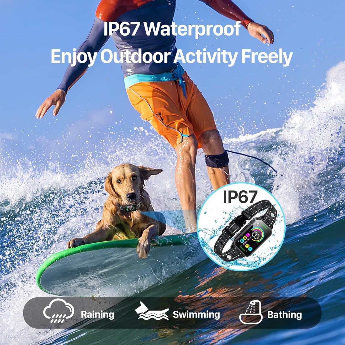 Smart Anti-Bark Collar for All Dogs (Small, Medium, Large) – Rechargeable Training Collar with 8 Adjustable Sensitivity Levels