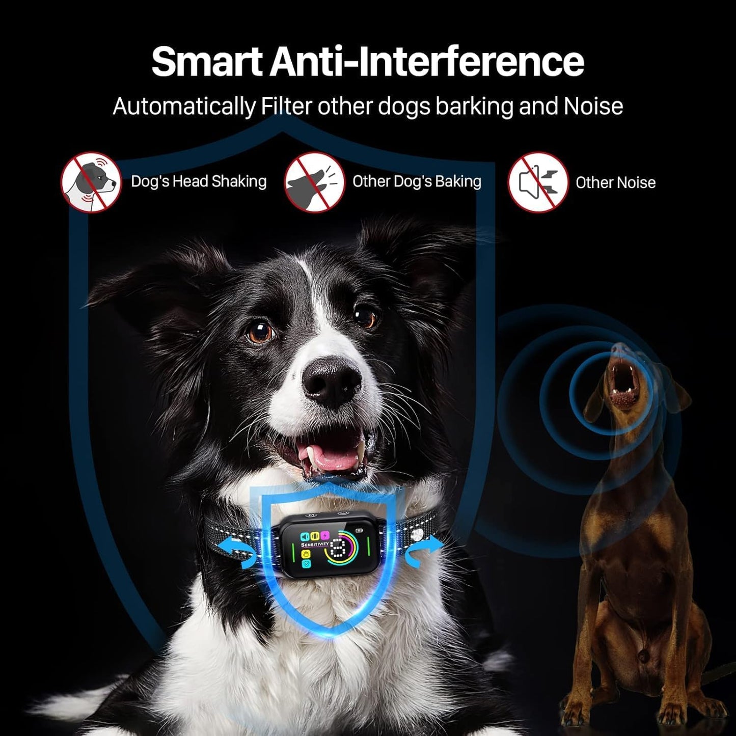Smart Anti-Bark Collar for All Dogs (Small, Medium, Large) – Rechargeable Training Collar with 8 Adjustable Sensitivity Levels