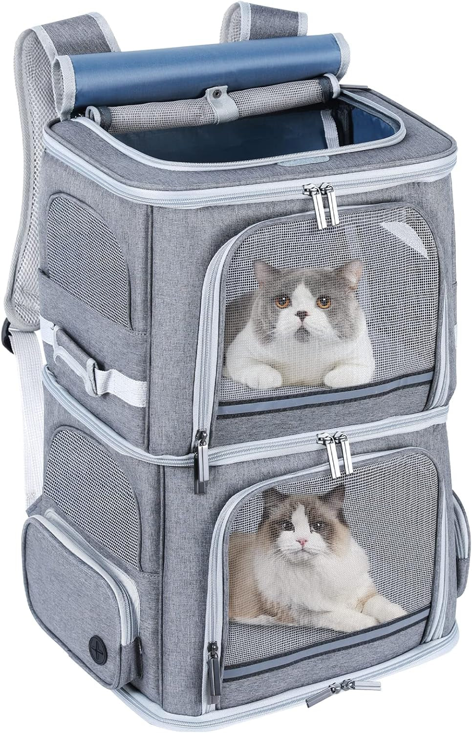 Double Cat Carrier for 2 Cats,Dog Backpack Carrier for Medium Dogs,Double Compartment Pet Carrier Backpack for Dual Pets, For Outdoor Traveling/Stroll and Picnic