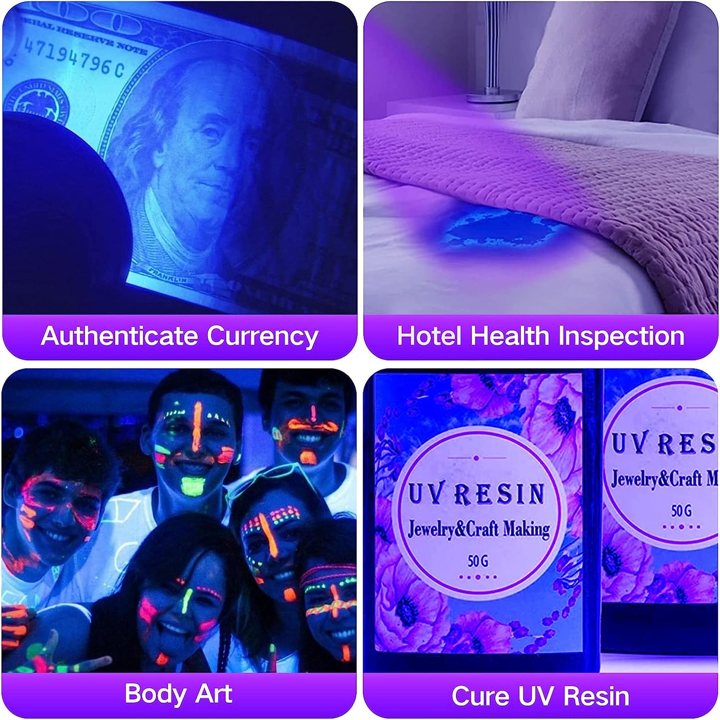 51 LED UV Flashlight Black Light - Ultimate Pet Urine Detector for Dogs & Cats, Perfect for Finding Dry Stains & Bed Bugs, Compatible with Odor Eliminators