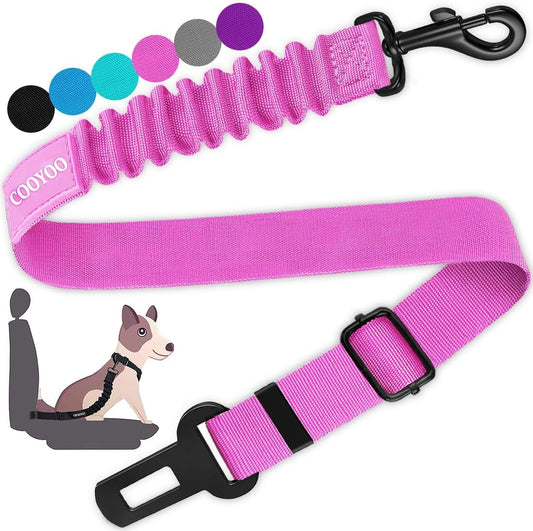 Dog Seat Belt, Durability Retractable Dog Car Harness Adjustable Dog Seat Belt for Vehicle Nylon Pet Safety Seat Belts Heavy Duty & Elastic
